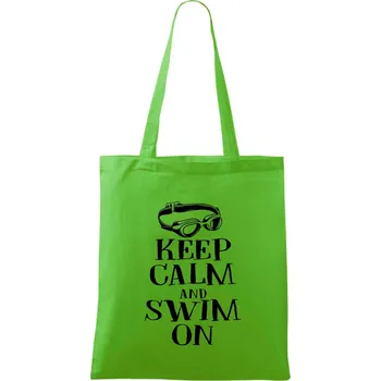 Nákupní taška Keep calm and swim on - Taška bavlněná - 42 x 38 cm ( Apple Green )
