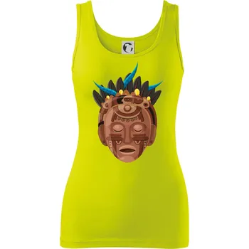 Mayové maska hnědá - Dámské tílko - M ( Limetková )