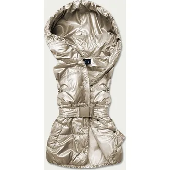 Dámská vesta Béžová dámská oversize vesta (KA-016) odstíny béžové S (36)