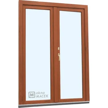 Vchodové dveře Plastové balkonové dveře - KNIPPING 70 AD, 1200x2000 mm, O+OS klapačka, zlatý dub Otevírání: levé, Barva, imitace: zlatý dub/zlatý dub (oboustranně), Provedení: oboustranná klika + FAB + hliníkový práh + příslušenství a montážní materiál zdarma