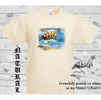 Dívčí tričko detske-tricko_uv_potisk_zelvy Barva: Natural - přírodní, velikost: 164