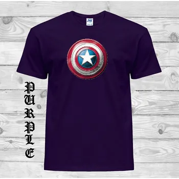 detske-levne-bavlnene-tricko-potisk-stit-kapitan-Amerika Barva: Purple - purpurová, velikost: 152