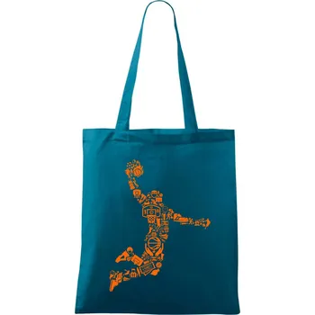 Hráč basketbalu ikony - Taška bavlněná - 42 x 38 cm ( Petrolejová )