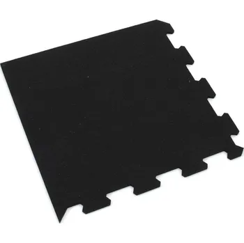 Venkovní dlažba Černá extrémně zátěžová modulová podlahová guma (puzzle - roh) FLOMA Sandwich - 100 x 100 x 2,6 cm