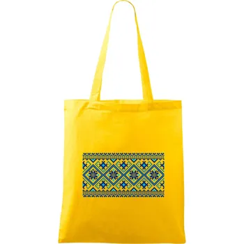 Ukrajinský vzor - modrý - Taška bavlněná - 42 x 38 cm ( Žlutá )