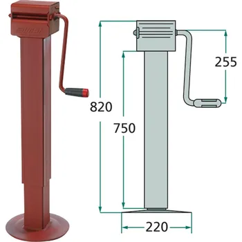 Příslušenství pro přívěs Opěrná noha o nosnosti 5440 kg k přívěsu na navaření k oji přívěsu výsuvná a dvouchodá