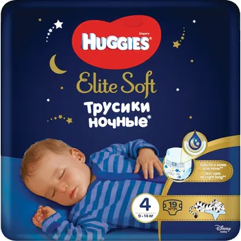 Plenkové kalhoty Huggies Elite Soft Night Pants 4 19 ks