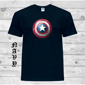 detske-levne-bavlnene-tricko-potisk-stit-kapitan-Amerika Barva: Navy - tmavě modrá, velikost: 164