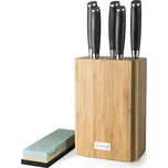 Sada nožů G21 Gourmet Damascus v bambusovém bloku 5 ks + brusný kámen
