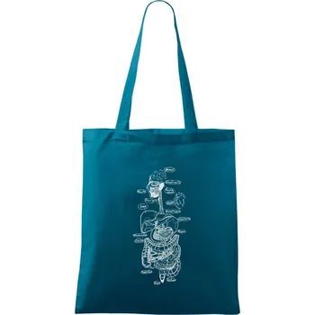 Skica lidských orgánů - Taška bavlněná - 42 x 38 cm ( Petrolejová )