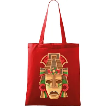 Nákupní taška Mayové maska červené uši - Taška bavlněná - 42 x 38 cm ( Červená )