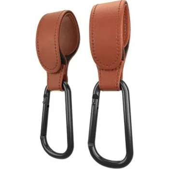 Kočárek Kožené úchyty s karabinou na kočárek (2 ks) Barva: Hnedá