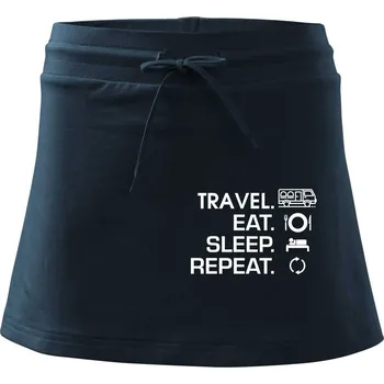 Dámská sukně Eat sleep travel - Van - Sportovní sukně - two in one - S ( Námořní modrá (velmi tmavá - téměř černá) )