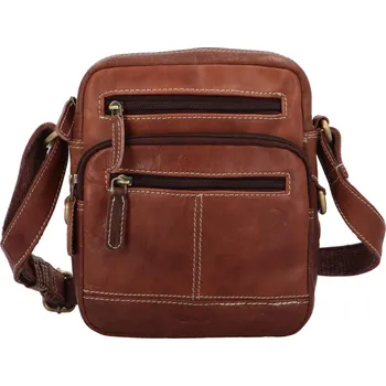 Pánská kožená taška hladká hnědá - Diviley Bayles New22 hnědá