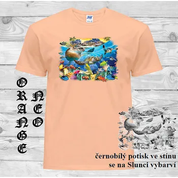 panske-bavlnene_tricko_uv_potisk_morske_zelvicky Barva: Orange neo - matně oranžová, velikost: XXL