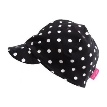Pinkie Jarní čepička dívčí s kšiltem, černá s puntíky, od 52 cm