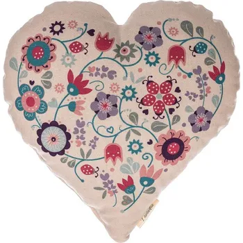 Lavandia Vonný levandulový polštář ve tvaru srdce 30 x 30 cm Vzor: Tulipány na růžové Srdíčko plné voňavé levandule