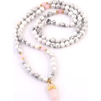 Souprava šperků Korále howlite a růženín