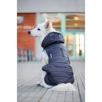 Obleček pro psa Vsepropejska Yogi zimní bunda pro psa Barva: Šedá, Délka zad (cm): 49, Obvod hrudníku: 56 - 62 cm