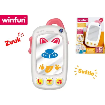 Hračka pro nejmenší Interaktivní telefon růžový 15,5cm
