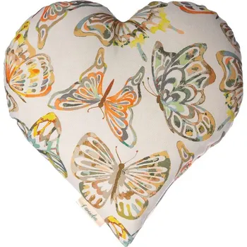 Dekorativní polštářek Lavandia Vonný levandulový polštář ve tvaru srdce 30 x 30 cm Vzor: Motýl na žluté Srdíčko plné voňavé levandule
