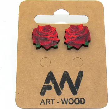 Náušnice art-wood.cz Náušnice - růže červené