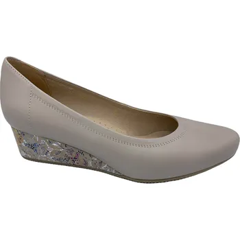 Dámské lodičky Traxin Dámské kožené lodičky na klínku MISSTIC AF 838 béžové Velikost: 41 (EU)