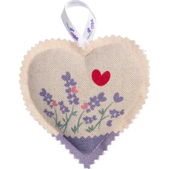 Lavandia Vonné levandulové srdíčko k zavěšení s BIO levandulí Vzor: Levandule na moři Vůně levandule vždy po ruce