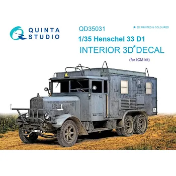 Plastikový model Quinta studio 1/35 Henschel 33 D1 3D-Print&col.Interior (ICM)