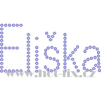 ELIŠKA - jméno JM03 nažehlovací hot-fix kamínková aplikace na textil, rozměr cca 10,0x4,9cm barva: kameny barva 101 Crystal /stříbrná