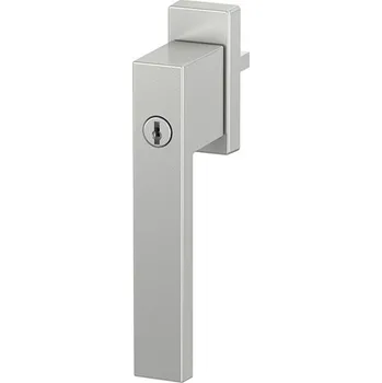 Okenní klika ROTO Okenní klika DUBLIN uzamykatelná Délka čtyřhranu: 30 mm, Barva/Povrchová úprava: F1 stříbrná/pískovaný povrch