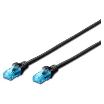 Síťový kabel Digitus Ecoline Patch Cable, UTP, CAT 5e, AWG 26/7, černý 1m, 1ks DK-1512-010/BL