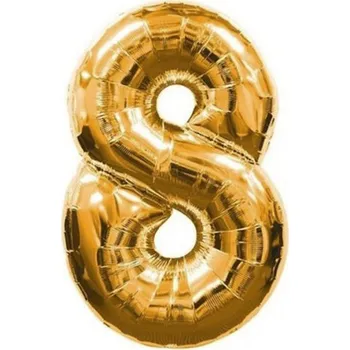 Balónek Balon fóliový zlatý číslo 8 - 106 cm