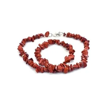 Náhrdelník Jaspis červený náhrdelník z tromlovaných kamenů