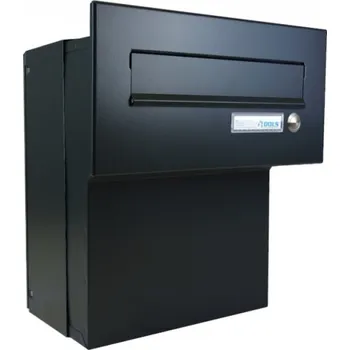 Poštovní schránka 1x poštovní schránka F-046 k zazdění do sloupku + čelní deska se zvonkem ČD-26 - RAL 9005 MAT. - ČERNÁ