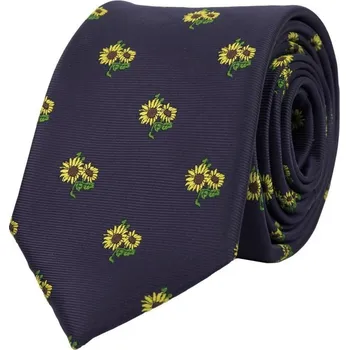 Kravata Bubibubi Tmavomodrá kravata se slunečnicemi