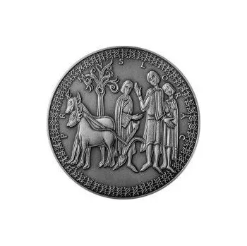 Historie českého národa - Přemysl Oráč - 50 mm Ag patina