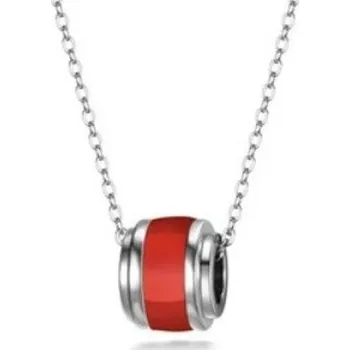 Náhrdelník Přívěskynakrk.cz Ocelový řetízek s přívěskem VÁLEČEK *ČERVENÁ