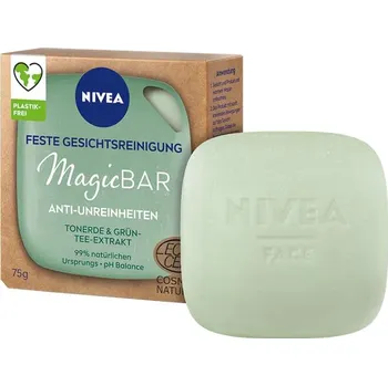 Pleťový peeling Nivea Magic Bar čisticí peelingové mýdlo se zeleným čajem 75 g
