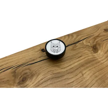 Nábytkové kování In-Design Nábytková knopka Bianco černá, motiv sova II V110