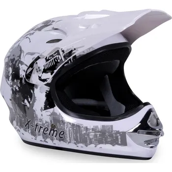 Helma na motorku Dětská cross helma Xtreme- Bílá S