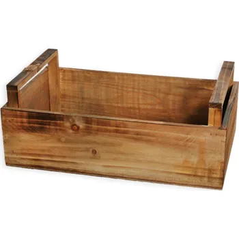 Zahradní dekorace Bedýnka dřevo 34x20cm natural (542325)