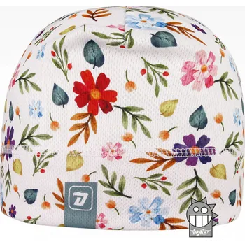 Čepice DRÁČE funkční čepice Bruno 053 bílá s barevnými květinami velikost čepic: 52-54cm (5-7 let, RDX vel.5)