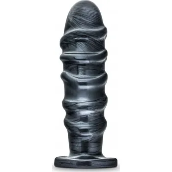 Anální kolík Blush Jet Annihilator Carbon Metallic Black, metalický XXL anální kolík s přísavkou 27 x 5,2–8 cm
