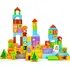 Dřevěná hračka Eco Toys Dřevěné kostky v kyblíku 100 ks zvířátka