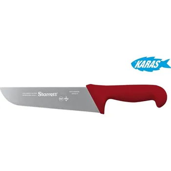 Kuchyňský nůž STARRETT značkový řeznický nůž - čepel široká/rovná 20 cm - červený
