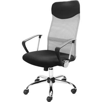 Ergonomické kancelářské křeslo PRESIDENT stříbrné, textil, do 120 kg