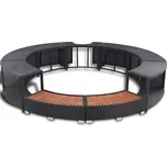 DEOKORK Set nábytku k mobilní vířivce kruhové (černý umělý polyratan)