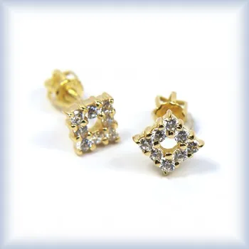 Náušnice žluté zlato