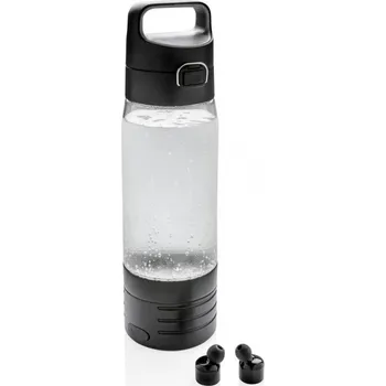 Láhev s bezdrátovými sluchátky XD Design Hydrate černá